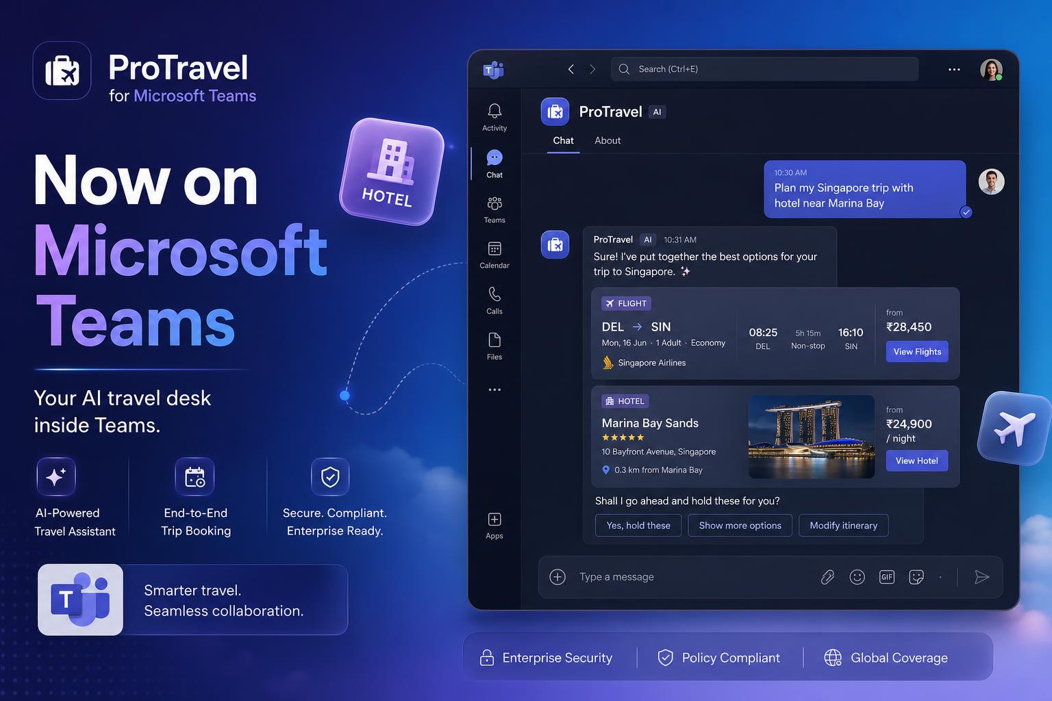 ProTravel for Microsoft Teams — your AI travel desk inside Teams